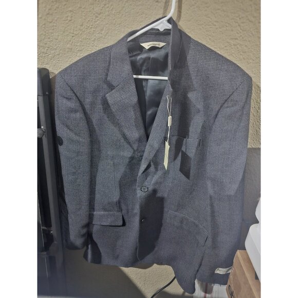 Pronto Uomo Gray Lambs Wool Houndstooth Blazer Jacket Men's 44R NEW